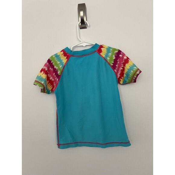 Hanna Andersson Swim Shirt  Girls Size 120 (6-7) Blue Short Sleeve Rash Guard - Picture 5 of 12